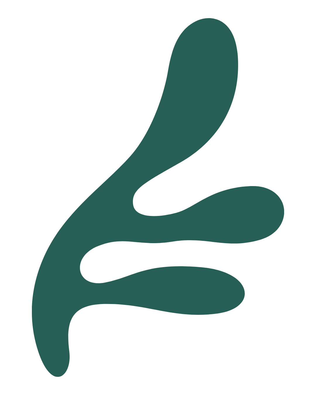 Minimalist green hand illustration with fingers extended.