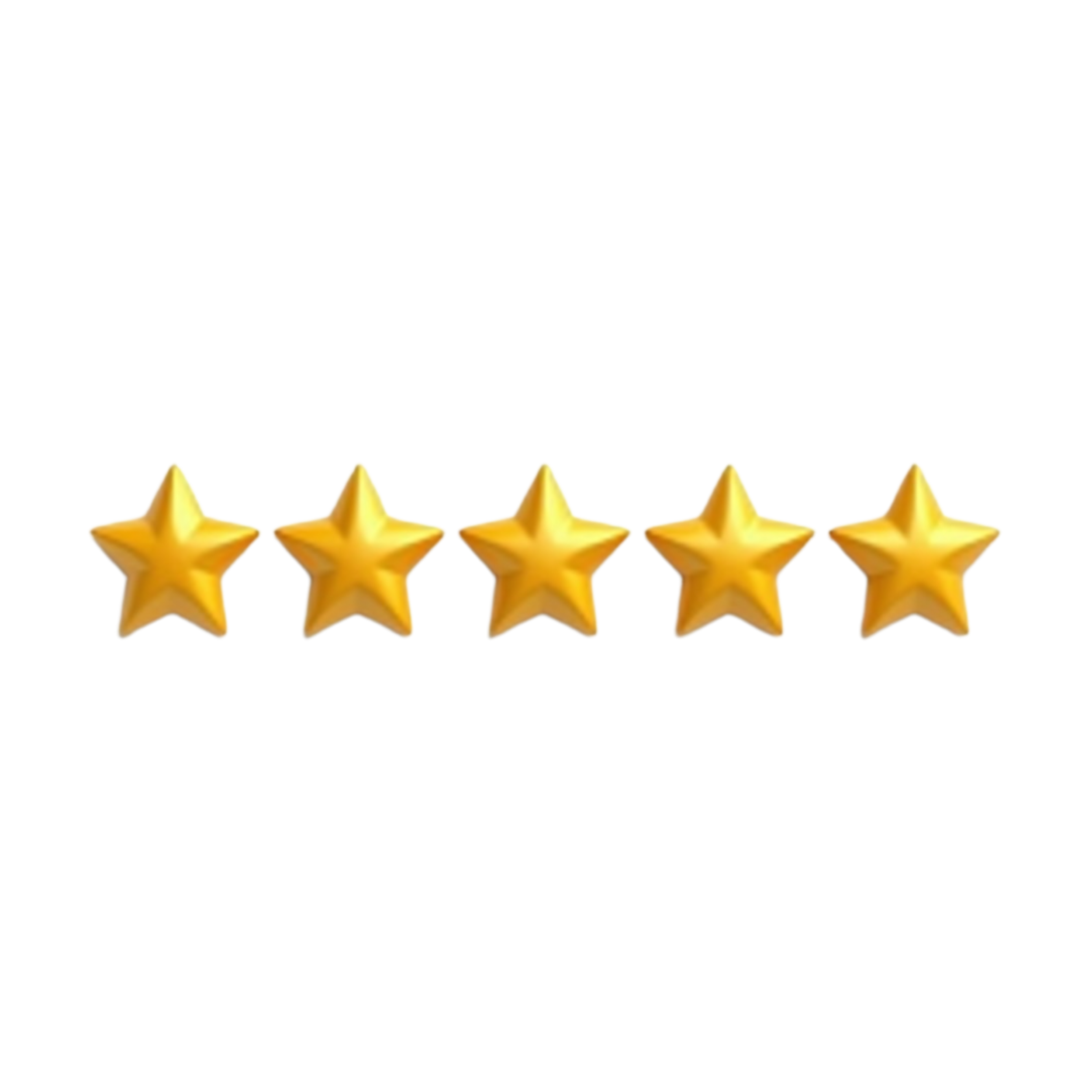 Five gold stars in a row, representing a five-star rating.