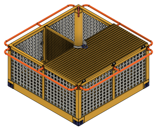 Centre Pole Basket c/w Lid & Rails