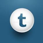 Tumblr logo with a white lowercase 't' on a blue circular background