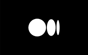 White Medium logo with a black background