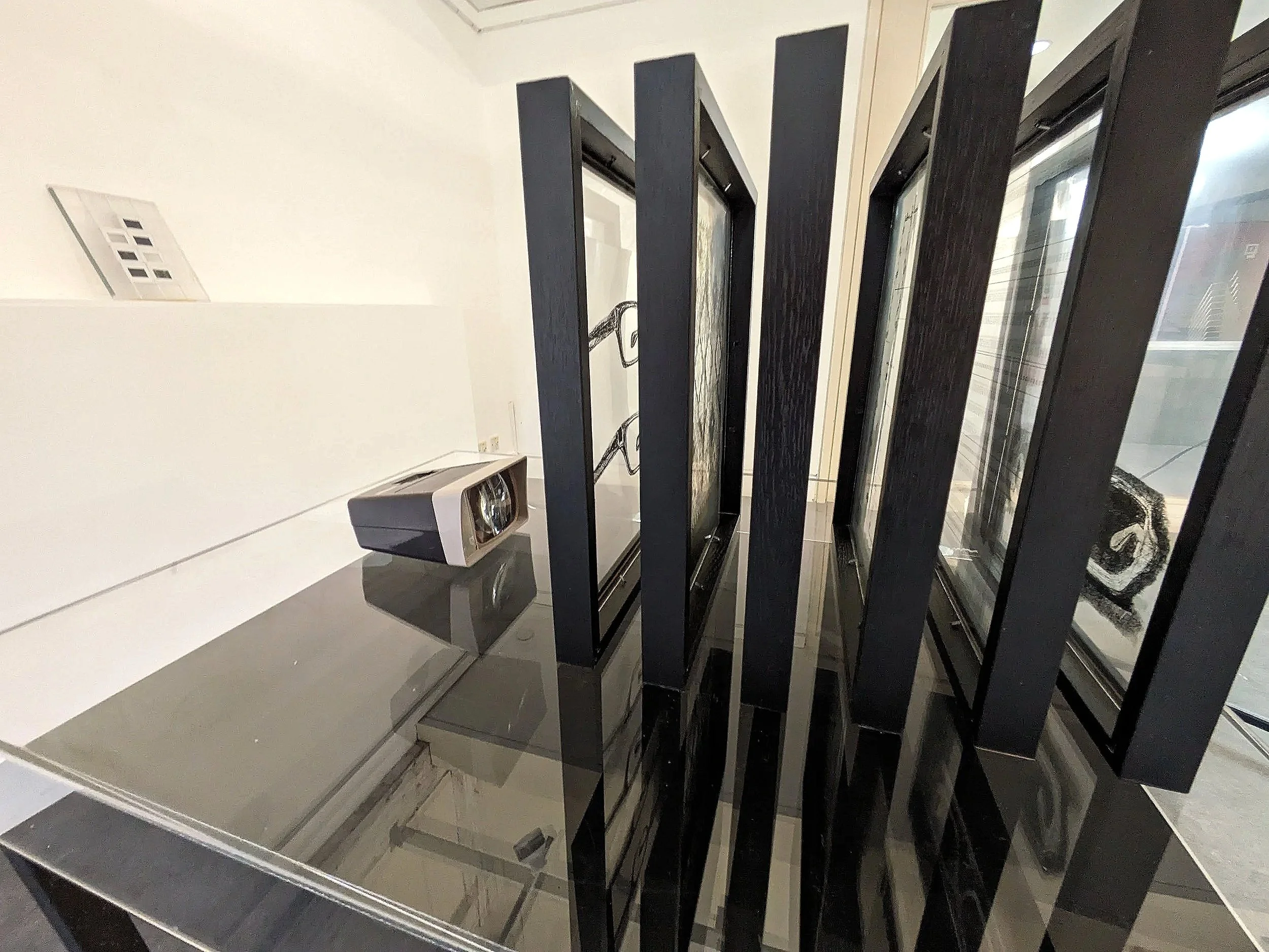 R Godbole 2024 Prohibeo Hominis: Framed drawings on acetate (installation view)