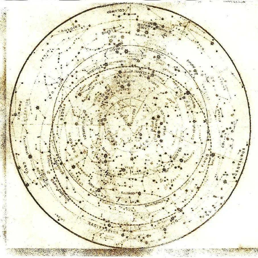 Paper Lithograph Constellation Map