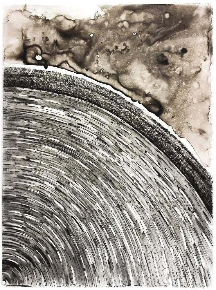 Revolutions Quadrant Indian Ink Drawing on Acetate