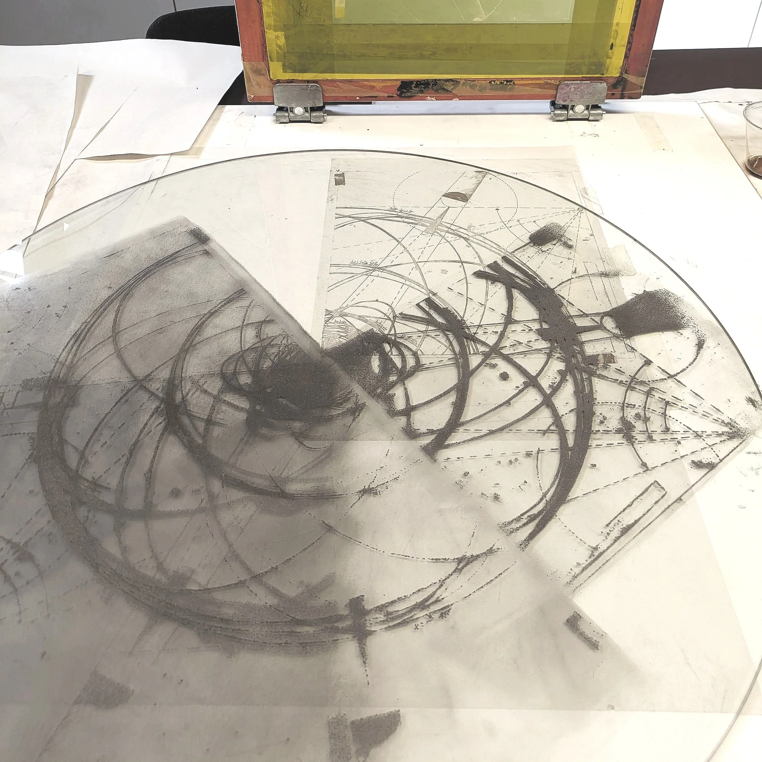 Screenprint on Glass Work in Progress