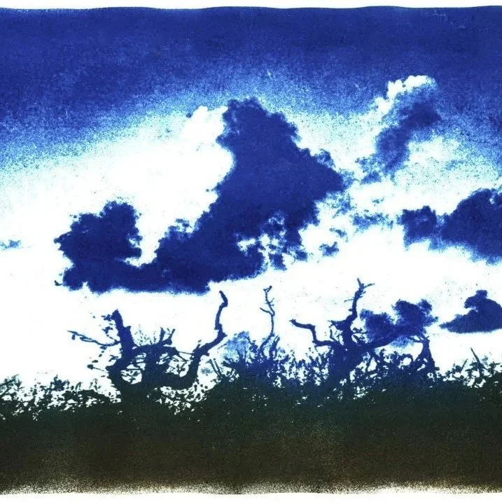 R Godbole Cornish Skies Blue & Sepia 2026 Paper Lithograph