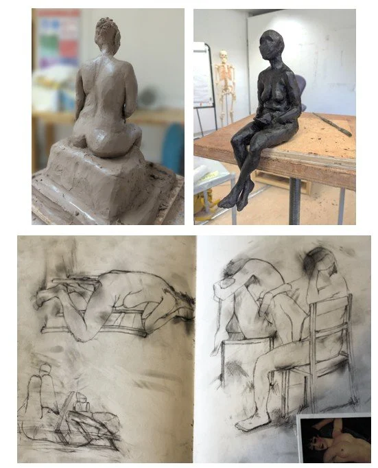 R Godbole Life Studies Drawing Clay Wax