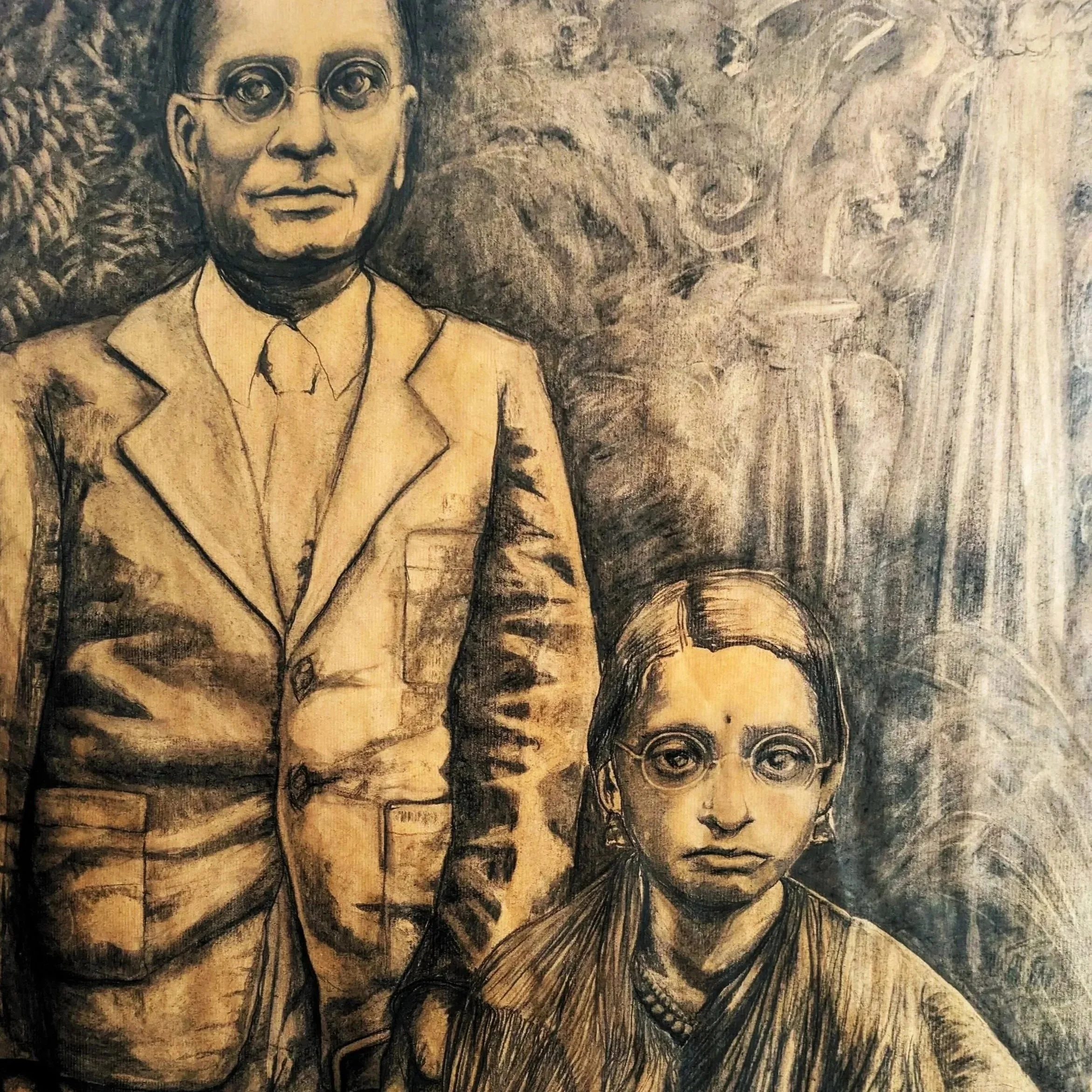 R Godbole Wedding Day Charcoal on Parcel Paper 2024