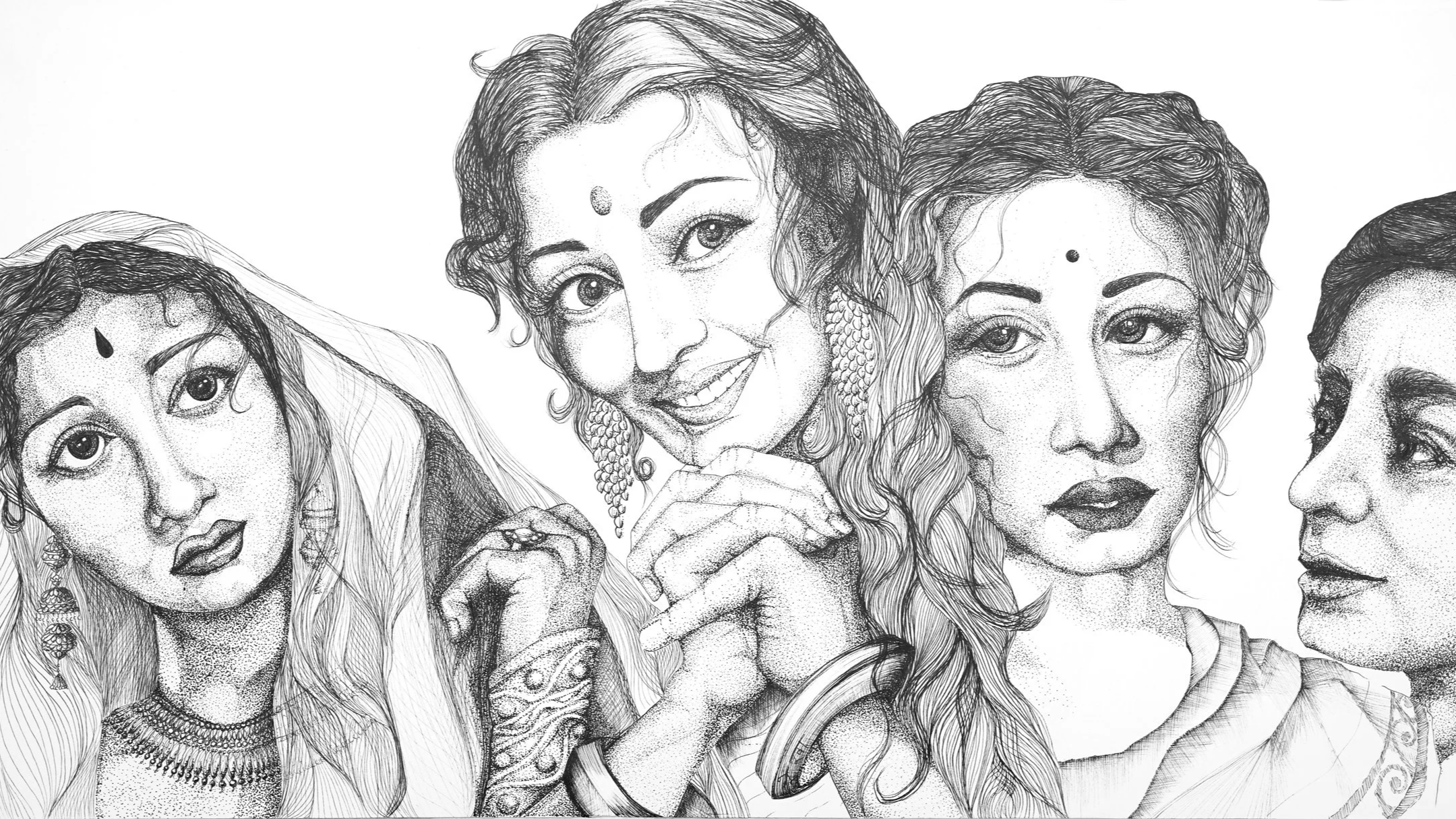R Godbole Madhubala 2022 Ink on Paper