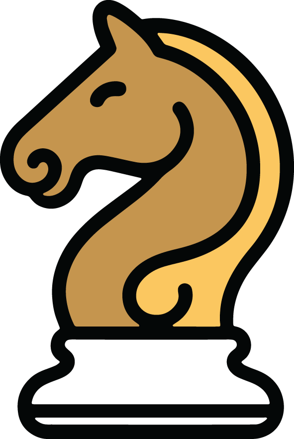 Chess knight representing strategic brand design thinking for small businesses .