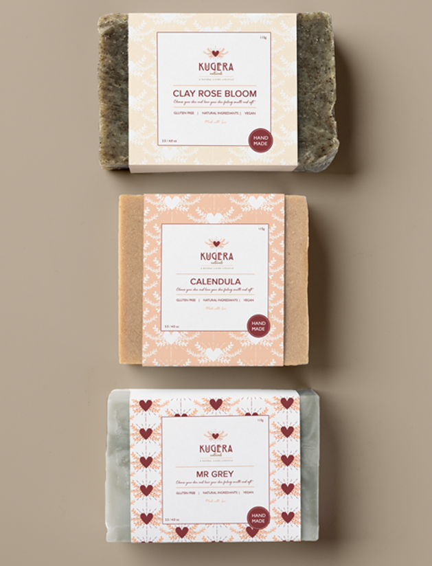 Calm lifestyle branding mockup of packaging labels for handmade natural soap and skincare business