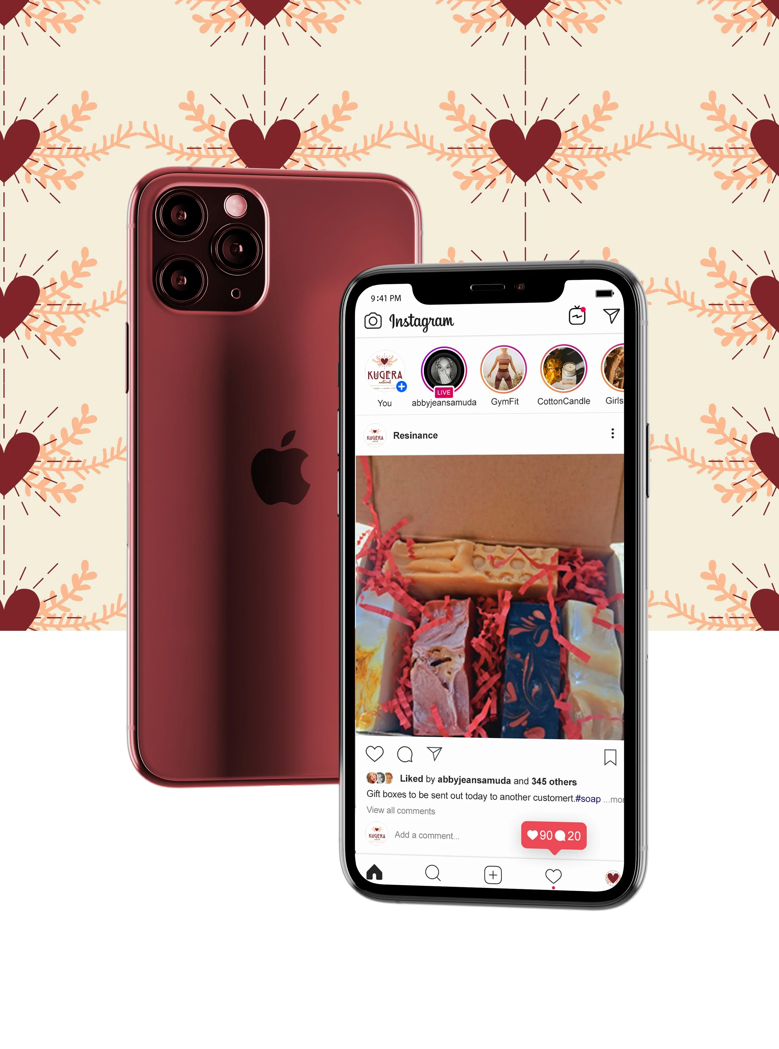 phone with Kugera soaps 