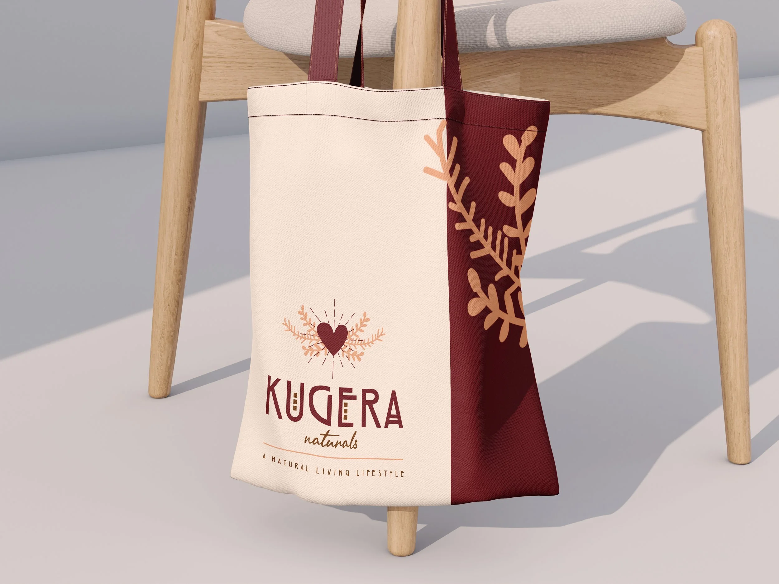 randed tote bag mockup showcasing brand identity design for handmade soap and skincare business