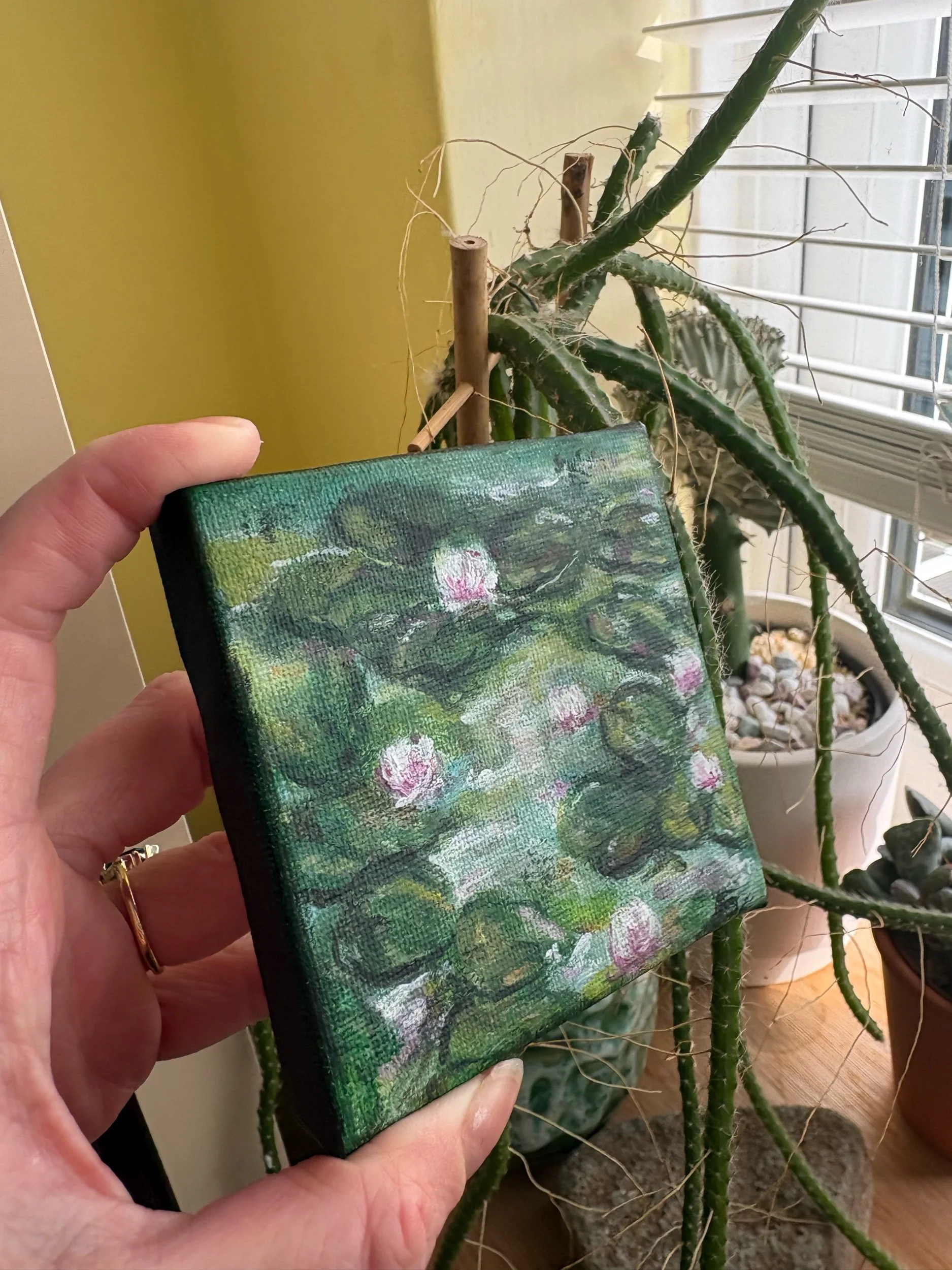 by the pond - original painting