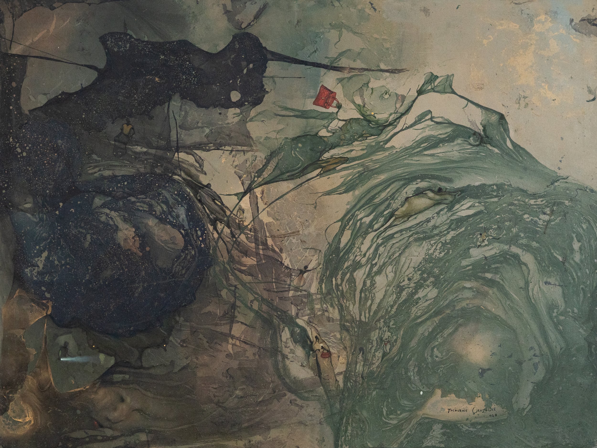 Wasted days and wasted nights, 2026. Acrylic / spray & oil paint on canvas - 90cm x 120cm