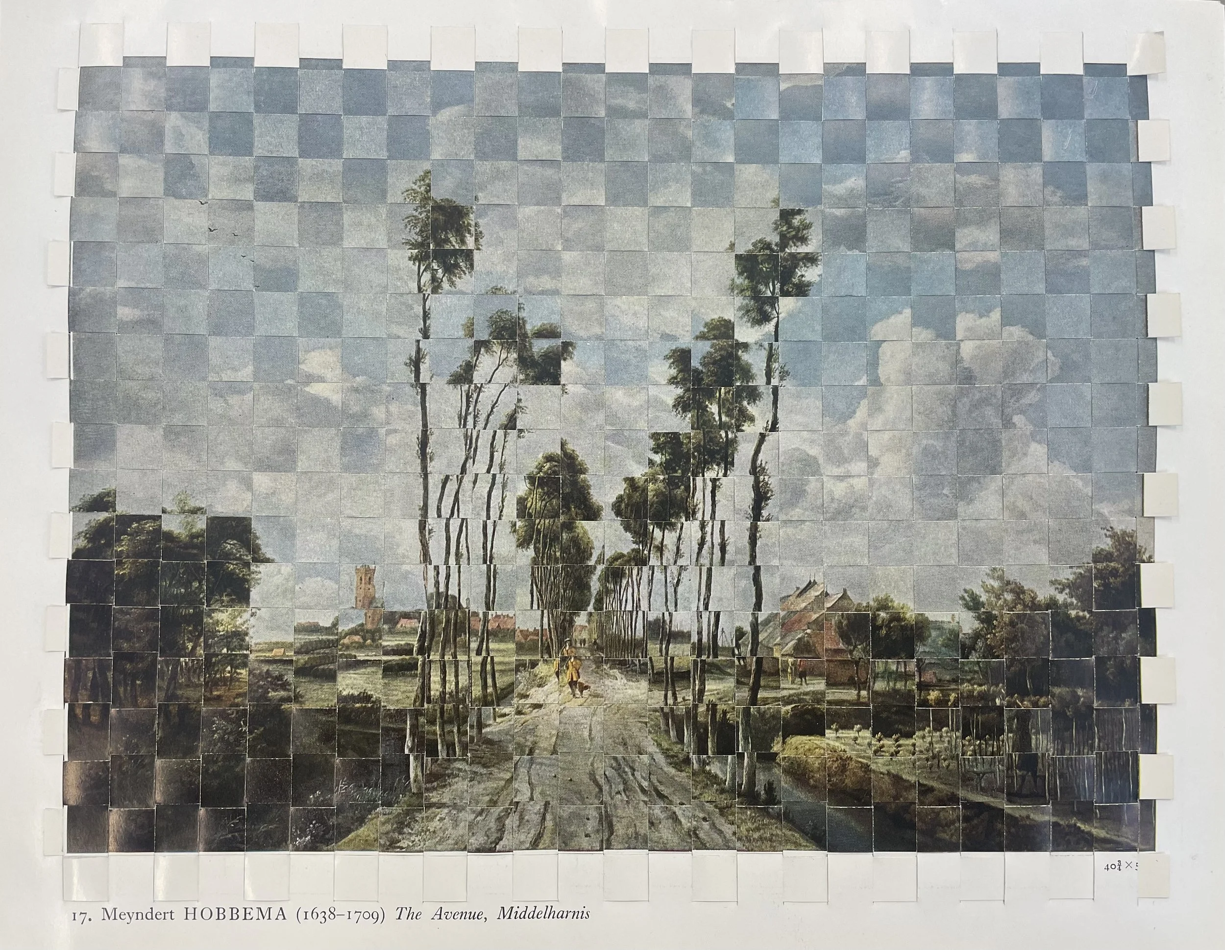 ’Shuffle (after Hobbema)’, woven album pages, 30 x 22 cm, 2026