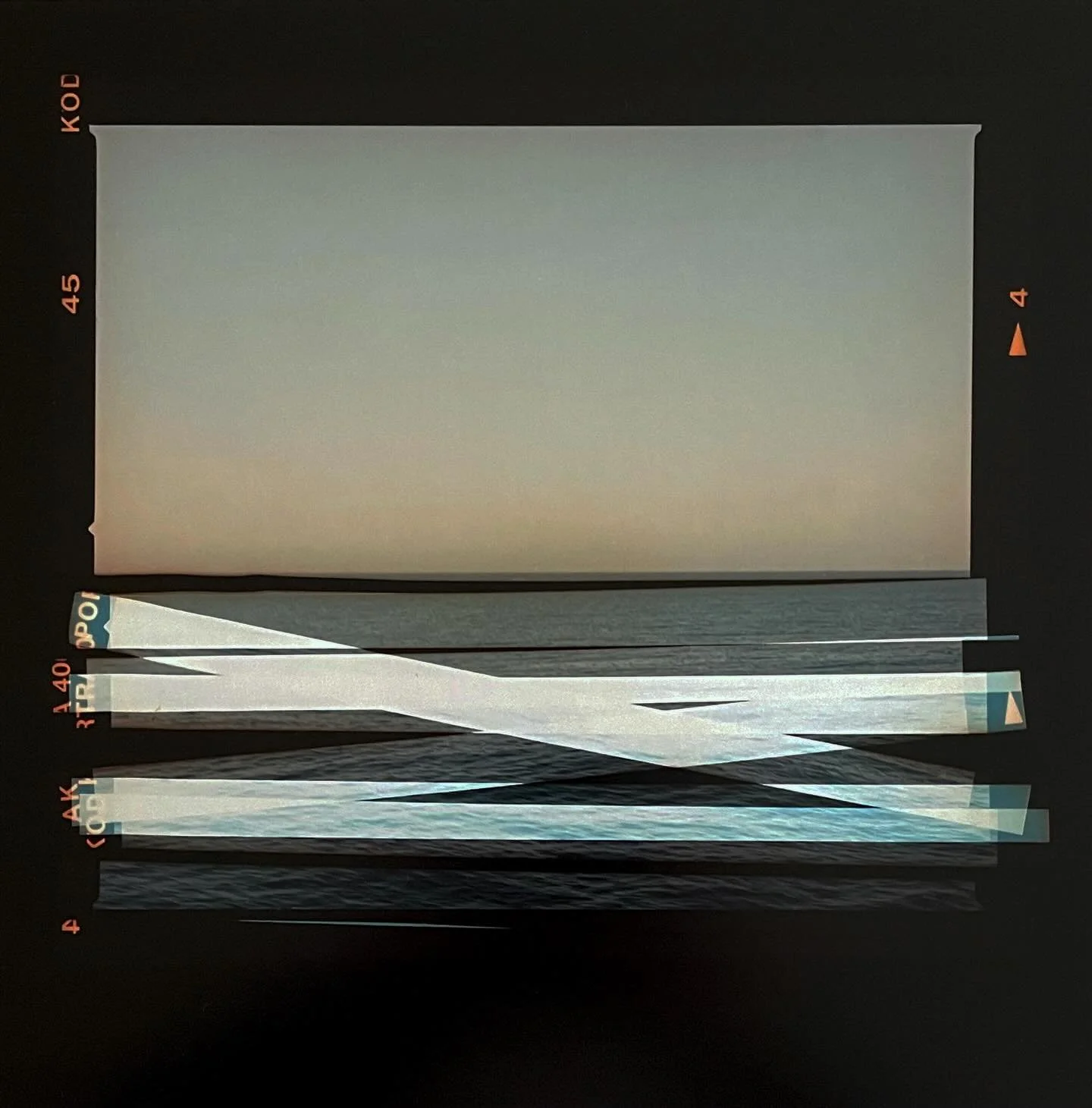 &lsquo;At Sea&hellip;&rsquo;, unique colour photograph from shredded negative, 28 x 28 cm, 2024

#postphotography 
#mediumfomatfilm 
#seascape 
#shredding