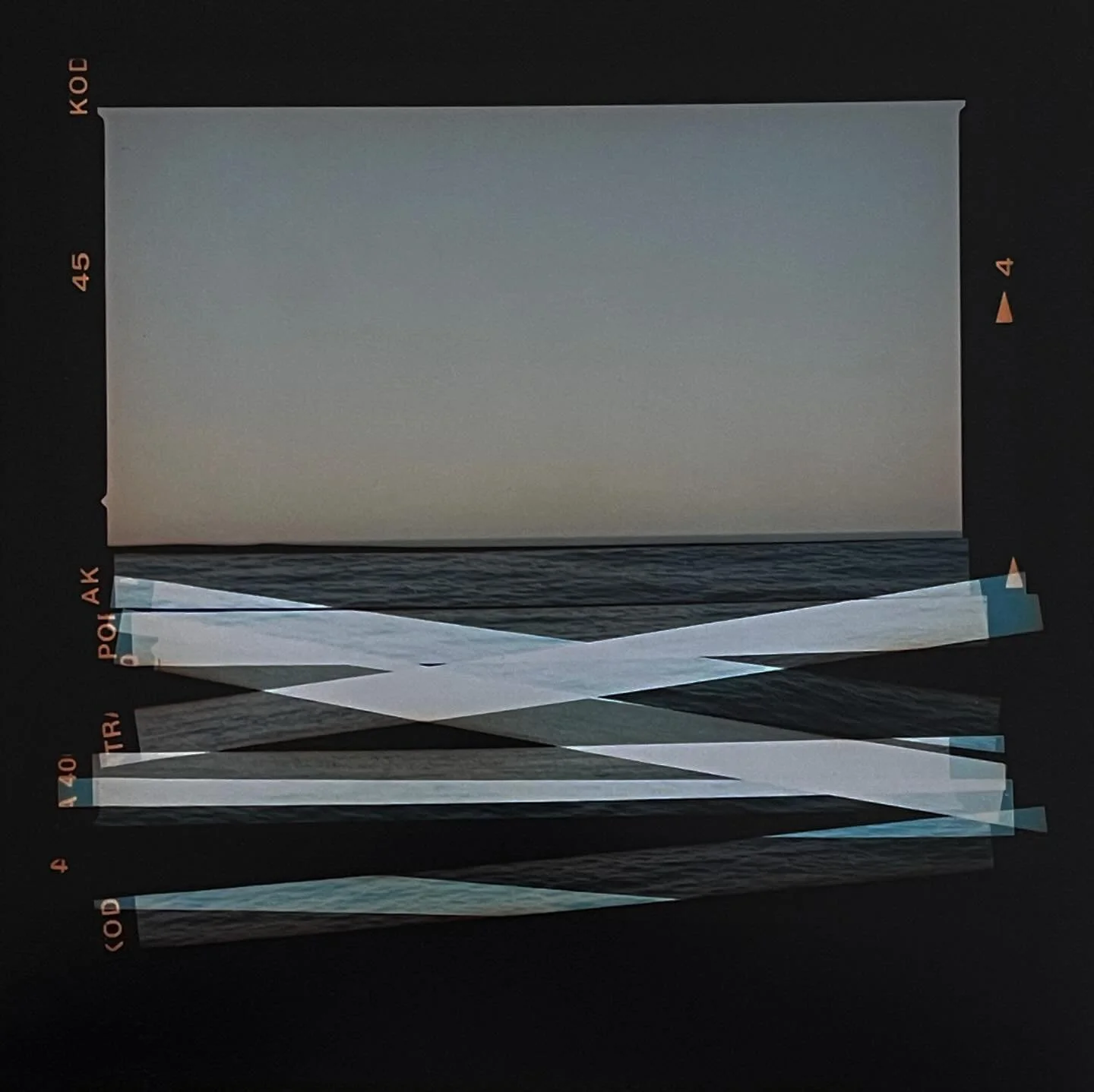 &lsquo;At Sea&hellip;&rsquo;, unique colour photograph from shredded negative, 28 x 28 cm, 2024

#postphotography 
#mediumfomatfilm 
#seascape 
#shredding