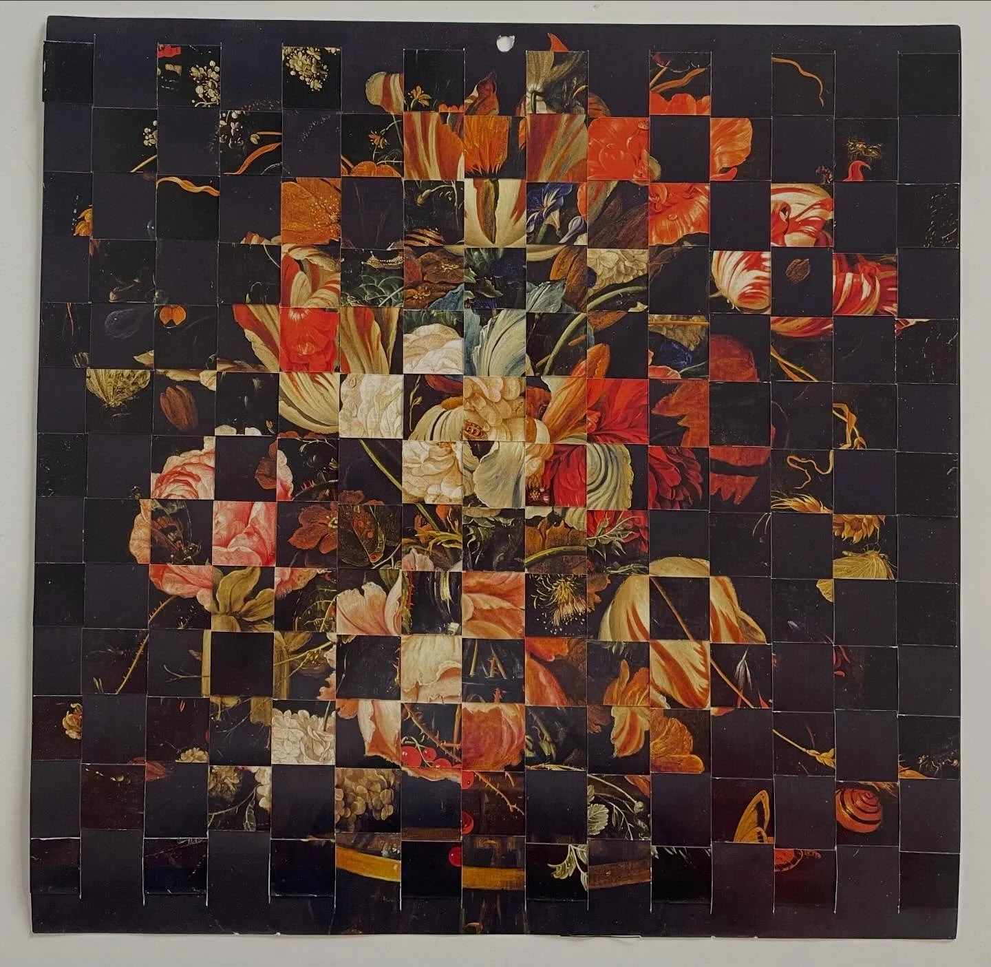 &ldquo;Twelve Months of the Year&rdquo;, 48 x 48cm, woven calendar pages, 2023

As series about #time #17centurydutchstilllives #flowers #calendars  and how we consume historical paintings. 

A couple from this series are currently on display in the 