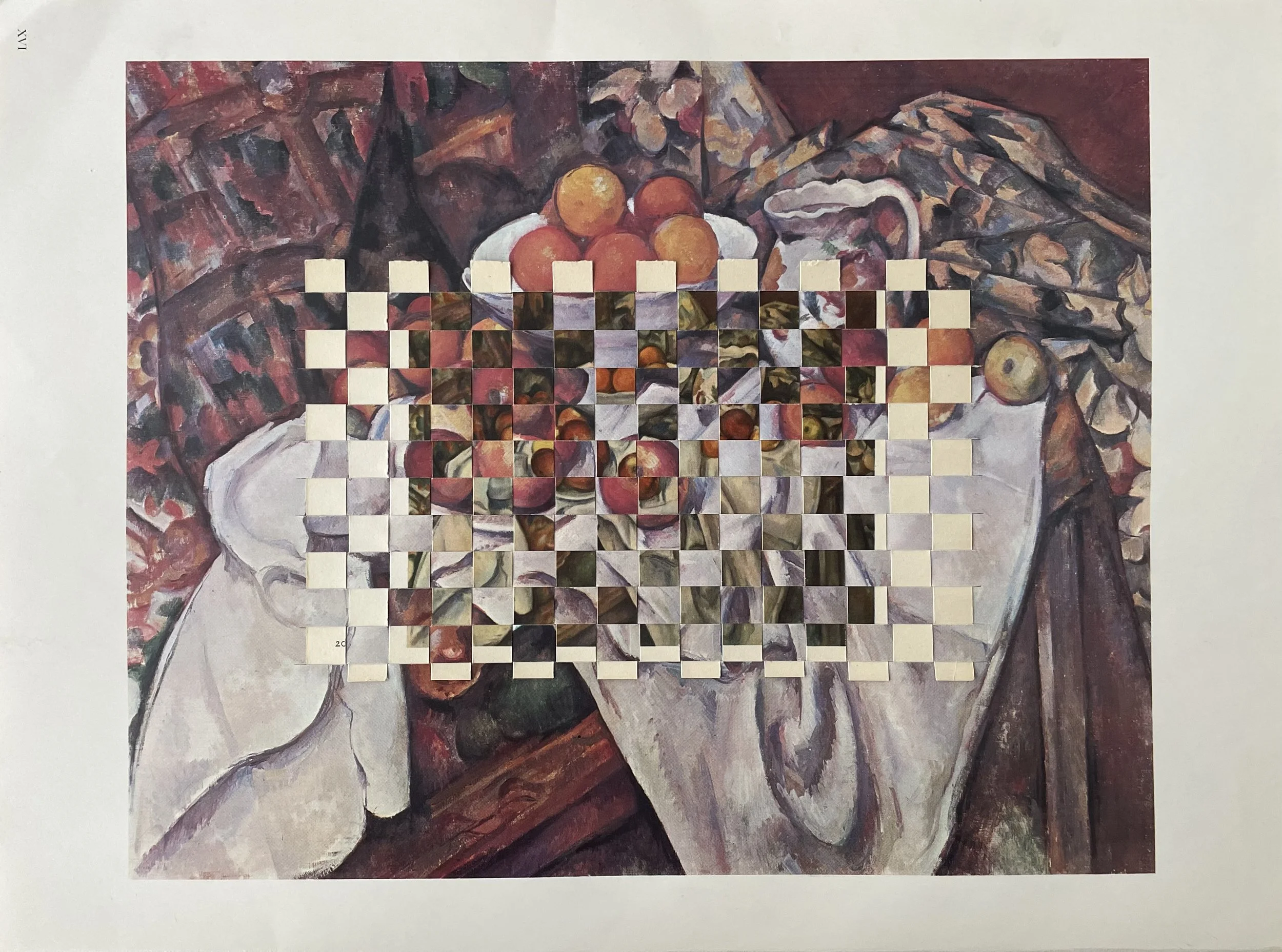 ’Shuffle (after Cézanne)’, woven album pages, 35 x 26 cm, 2024