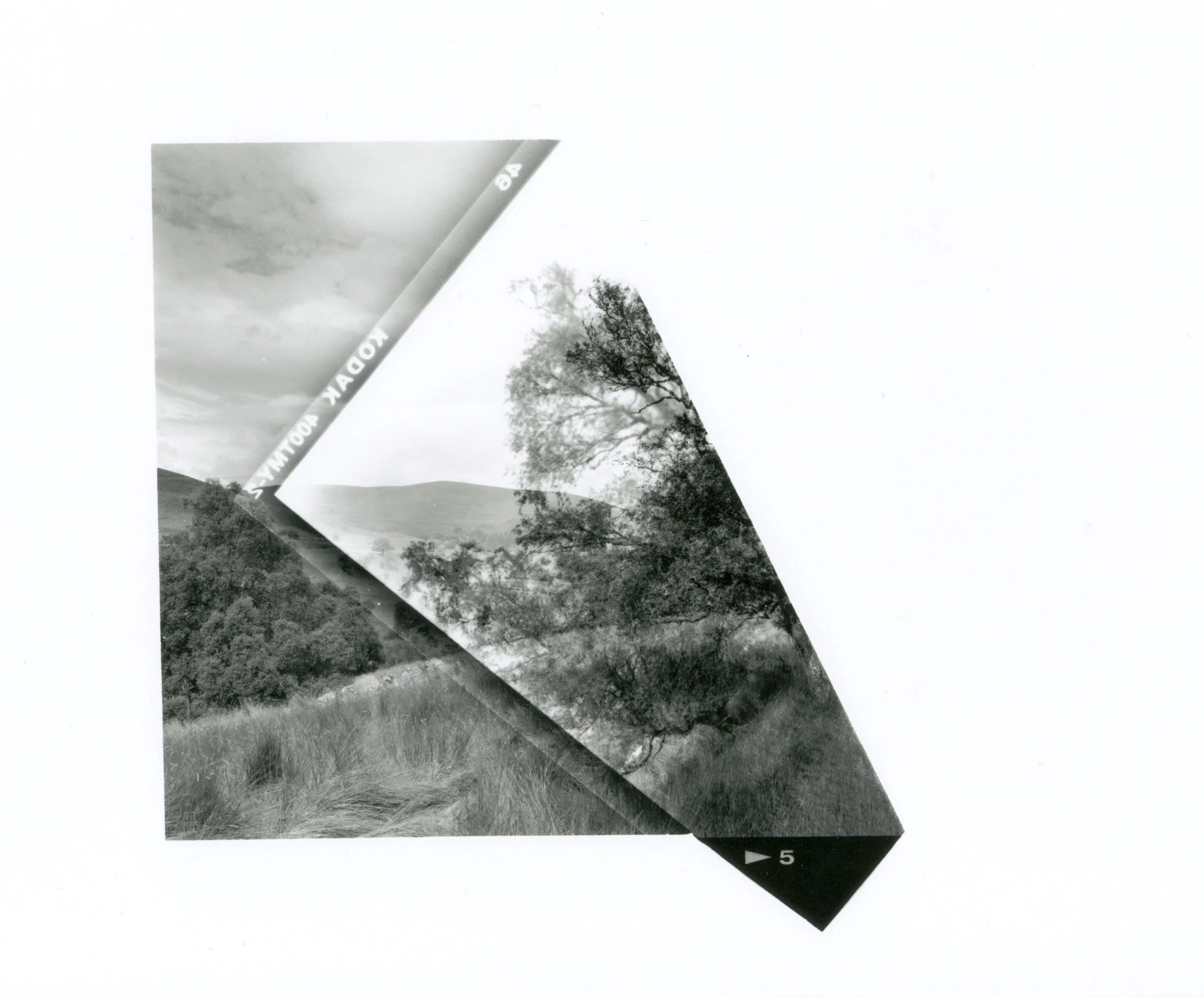 ‘Folded, Homage à Corot', black and white photograph from folded negative, 93 x 112 cm, 2016