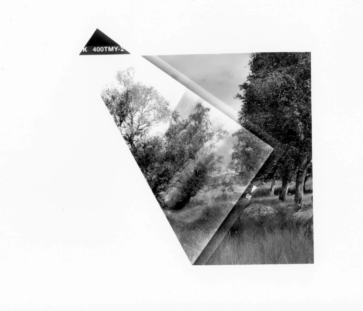 ‘Folded, Homage à Corot', black and white photograph from folded negative, 93 x 112 cm, 2016