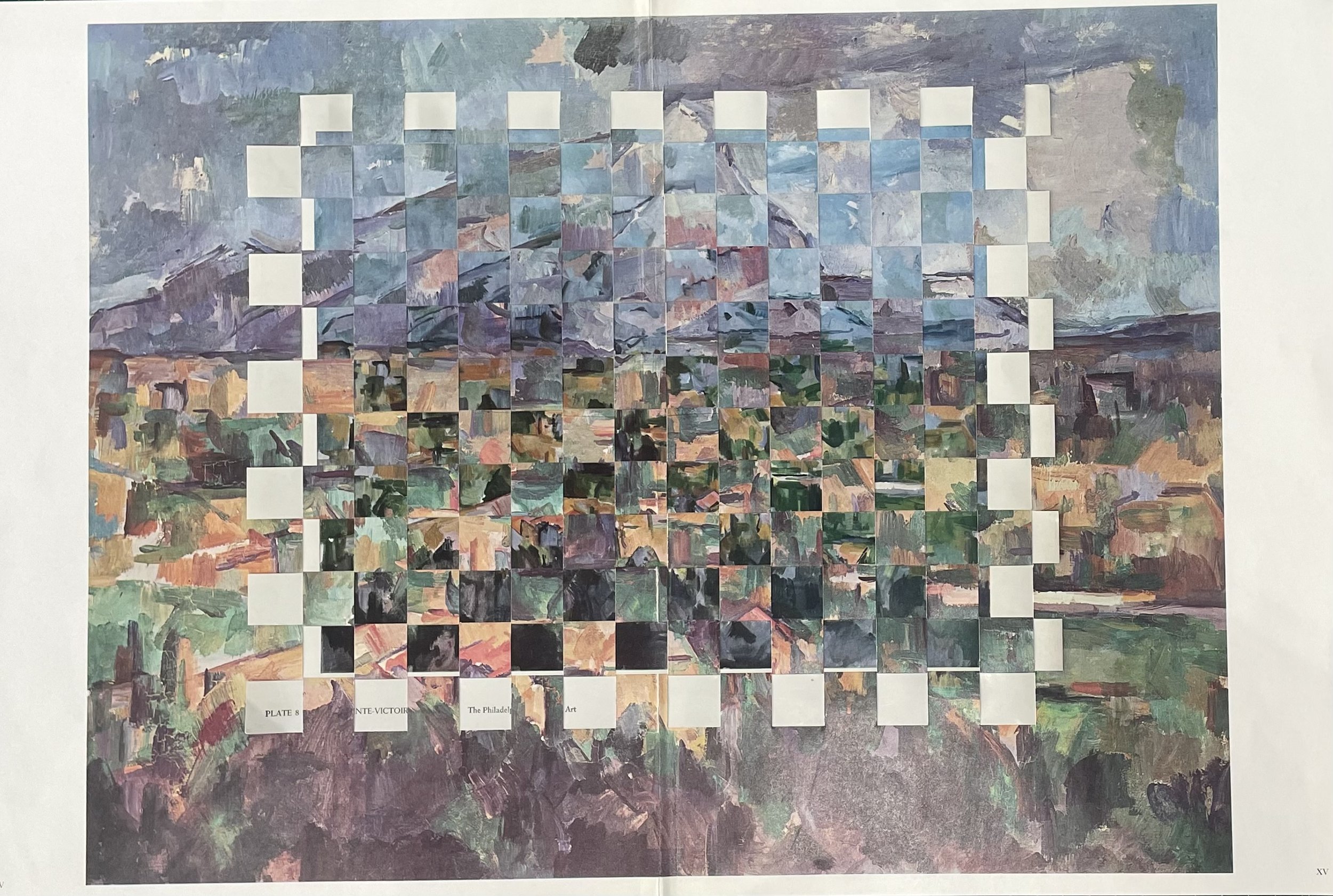 ’Shuffle (after Cézanne)’, woven album pages, 53 x 36 cm, 2024