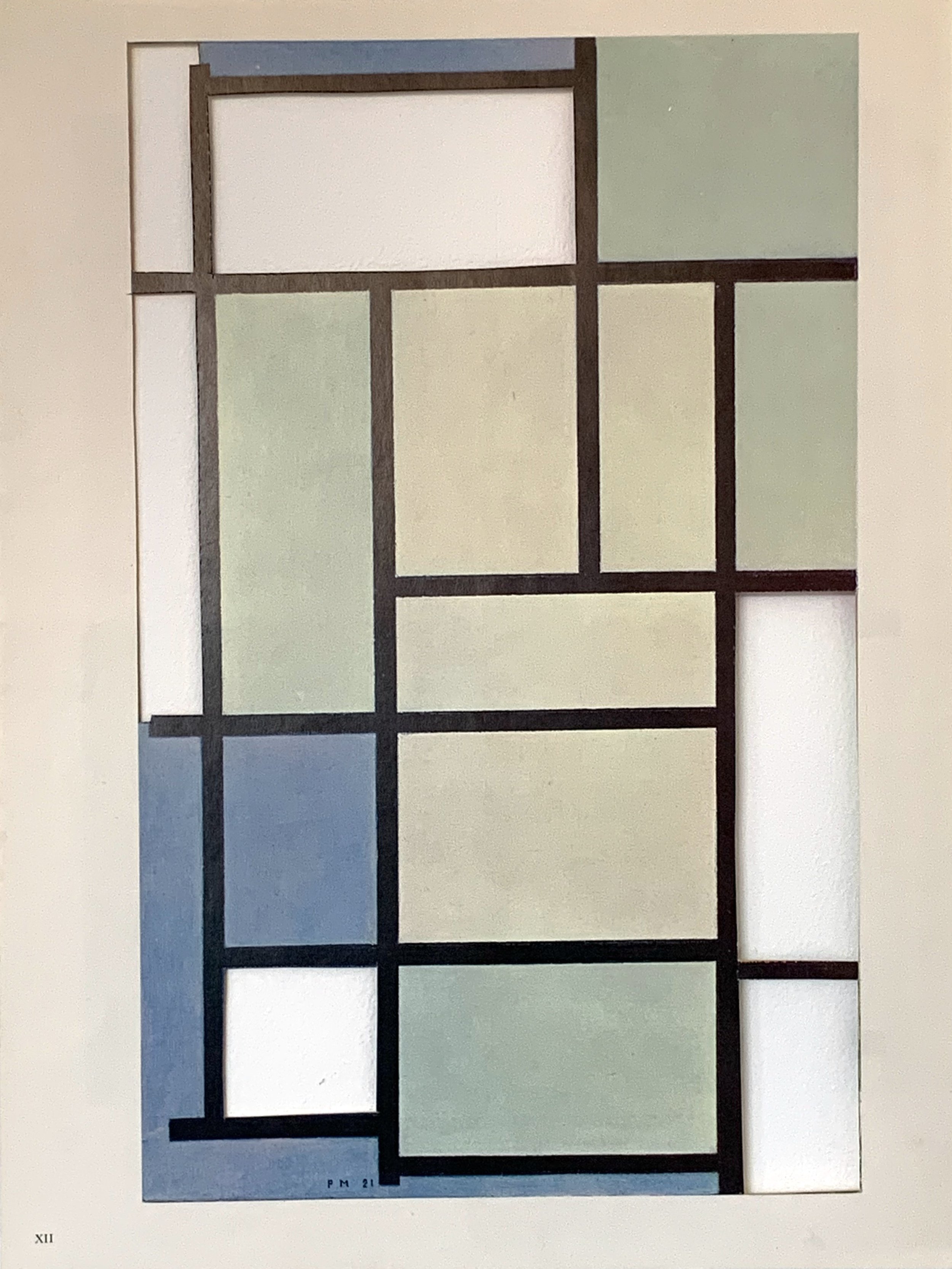 'Absence (after Mondrian)’, cut album page, 26 x 35 cm, 2019
