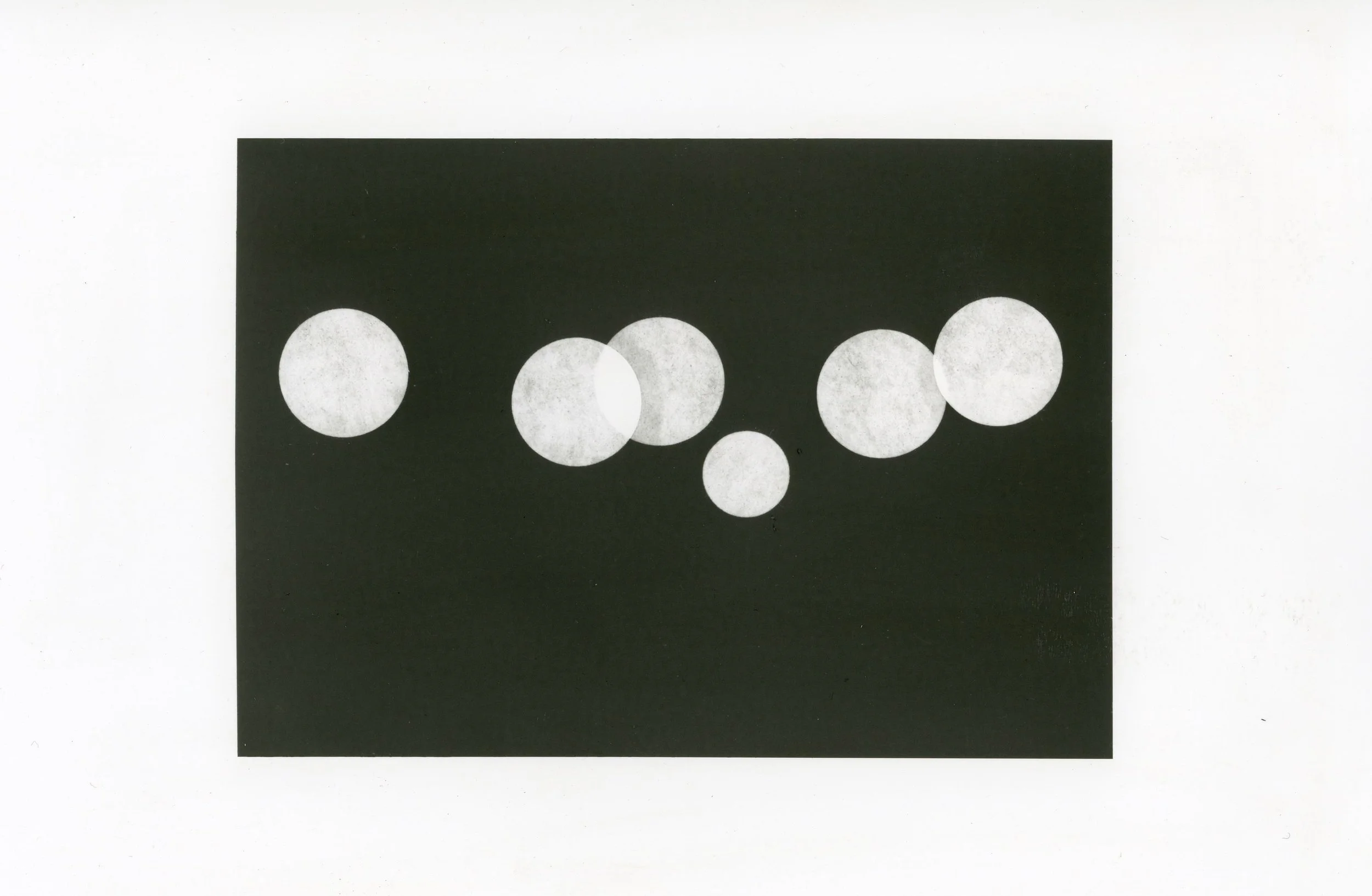 ’Masterpiece in 6 Dots (after Bellini)', black and white photograph from stickered negative, 24 x 15 cm, 2013 