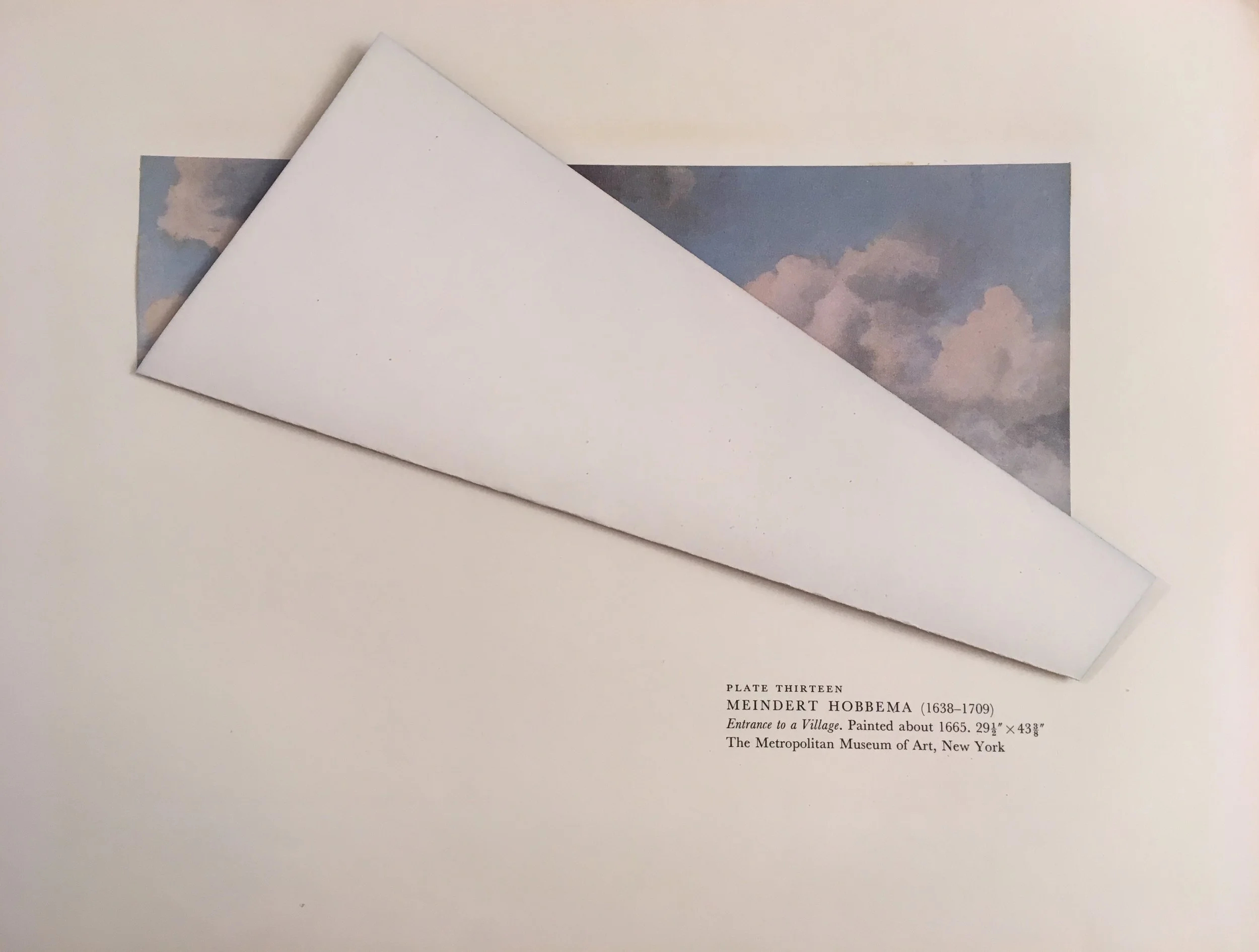 ‘Unseen Plate 13 (after Hobbema)’, folded album page, 35 x 26 cm, 2017