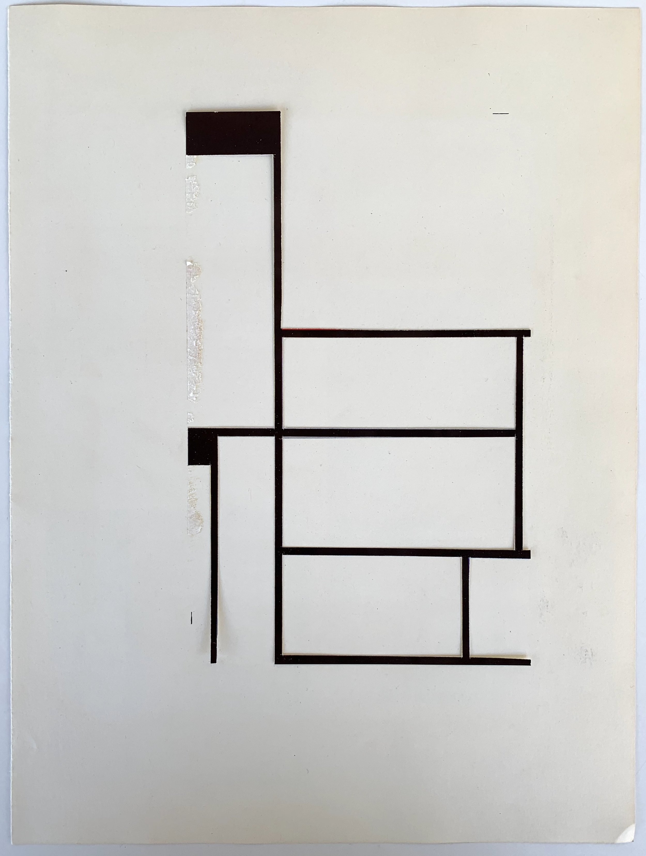 'Absence (after Mondrian)’, cut album page, 26 x 35 cm, 2019