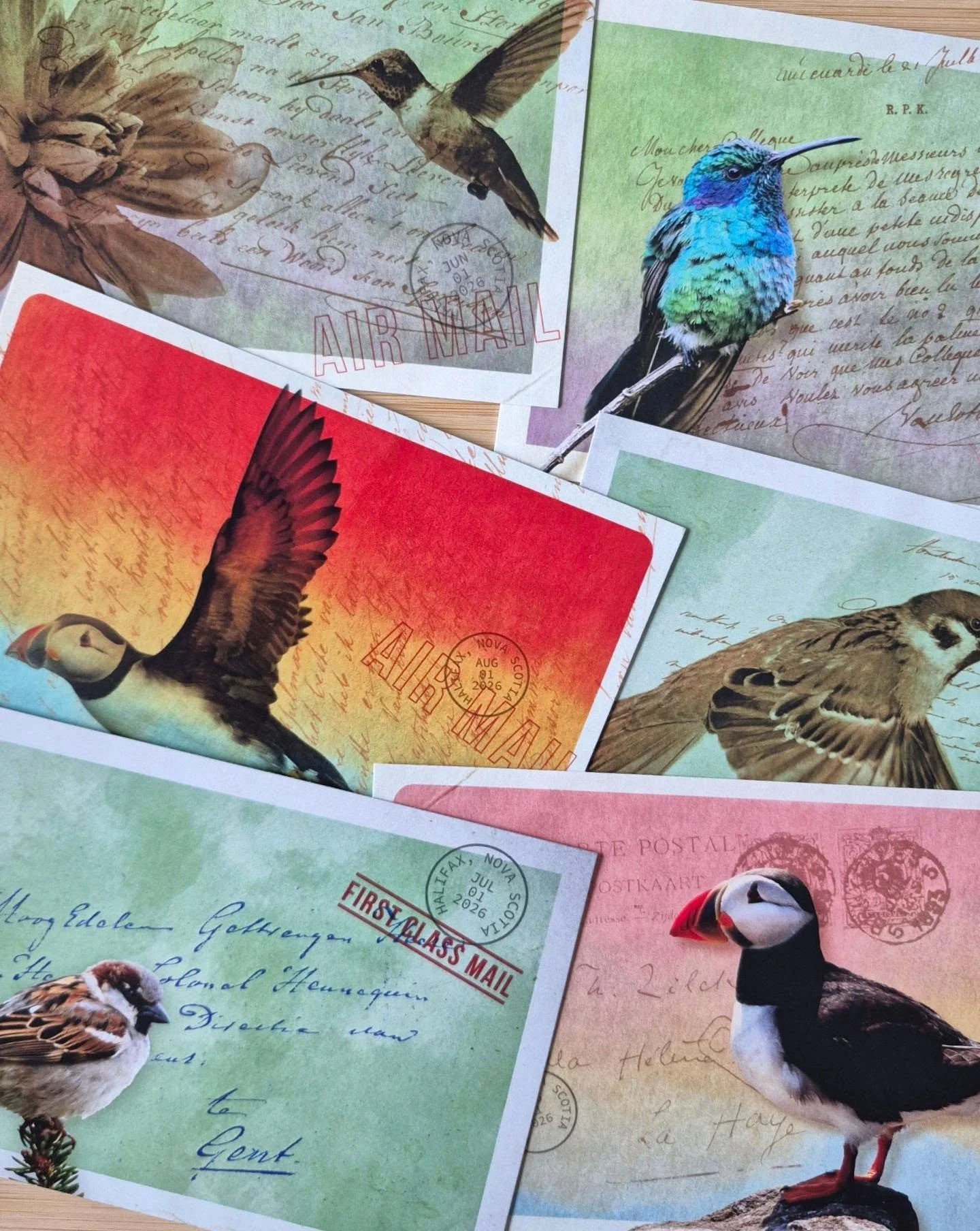 August marks three months of snail mail club going out into the world.

This month over 45 envelopes are being shipped to Canafa, USA, and international destinations.

This club brings together several things I love: snail mail, birds, vintage mail e