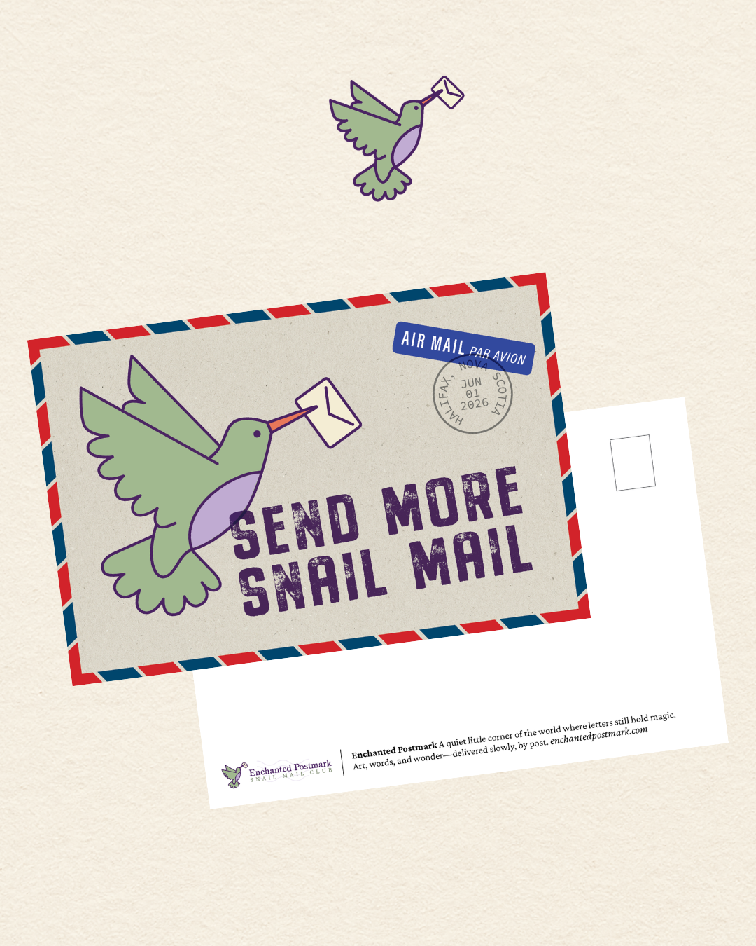 Enchanted Postmark Hummingbird Postcards – Send a Little Joy by Mail (5 postcards)