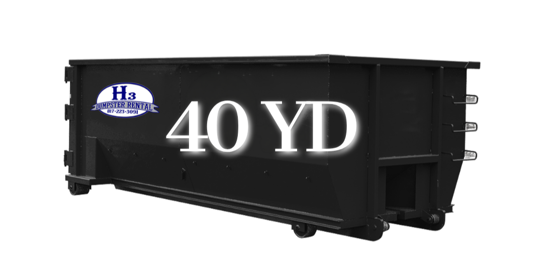 40 Yard Roll Off Dumpster. H3 Dumpster Rentals located in Boyd, Texas. Serving Wise and surrounding counties and the DFW Metroplex.