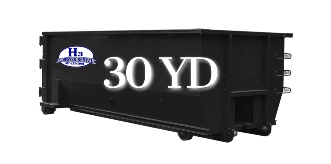 30 Yard Roll Off Dumpster. H3 Dumpster Rentals located in Boyd, Texas. Serving Wise and surrounding counties and the DFW Metroplex.