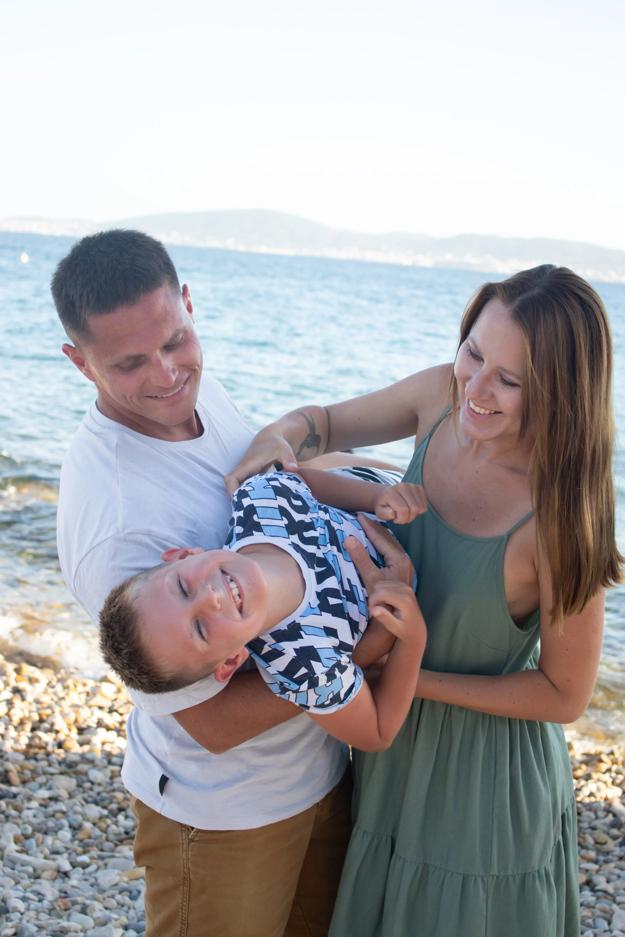 summer family photoshoot on the beach in Zadar