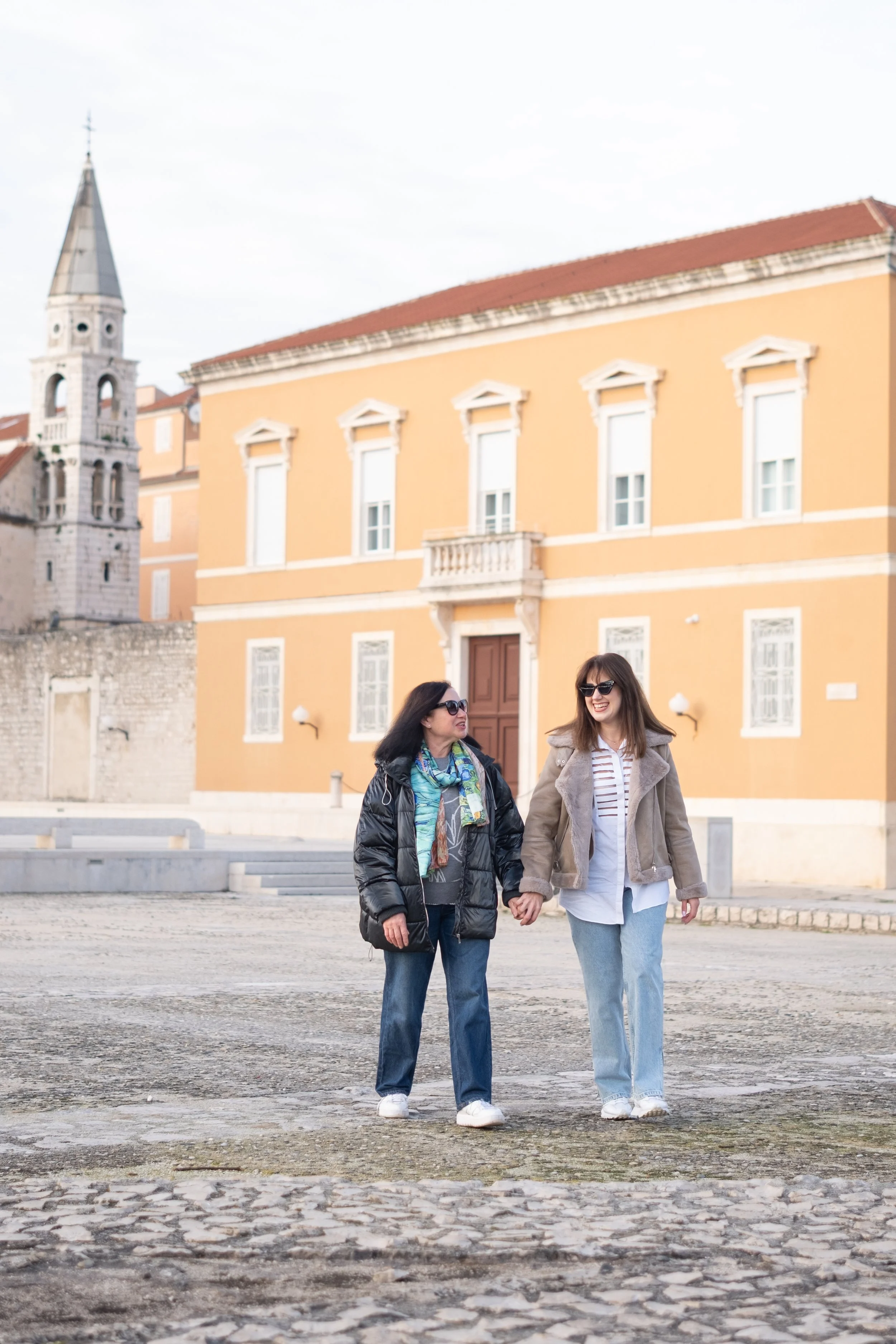candid lifestyle family moment captured in Zadar Old Town
