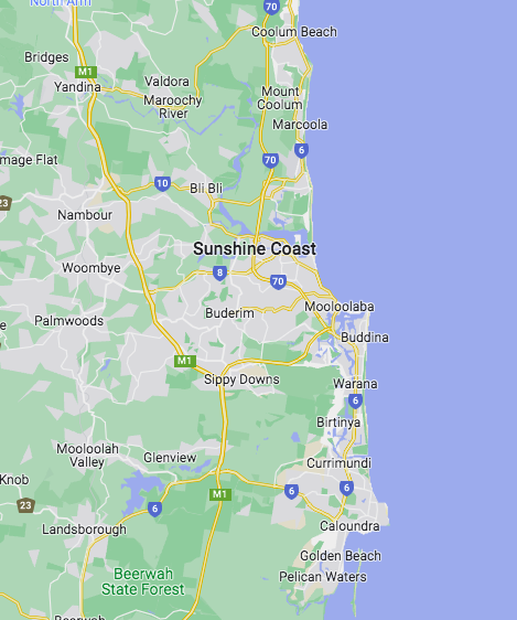 Pet Vax service area map Sunshine Coast