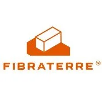 Logo de Fibraterra avec une illustration de bâtiment en 3D