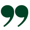 Green quotation marks on a transparent background