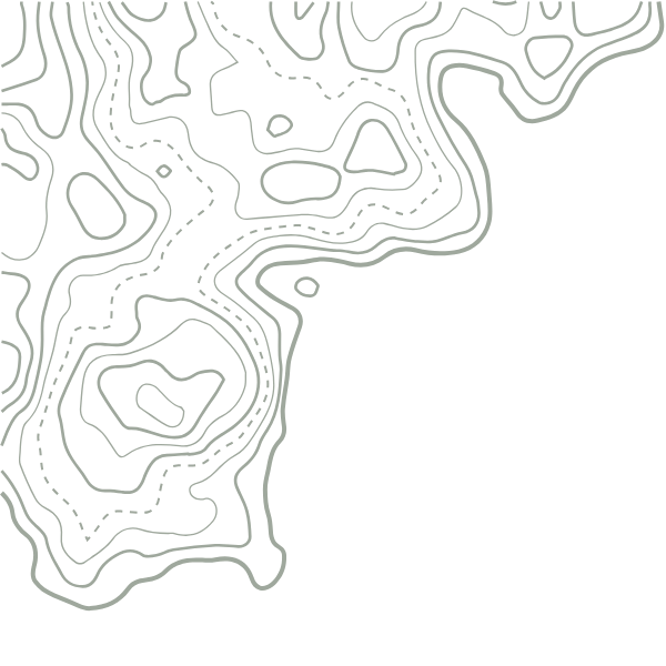 Topographic map with contour lines on a black background.
