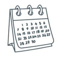 A desk calendar with a spiral binding at the top showing a weekly view with dates and days.