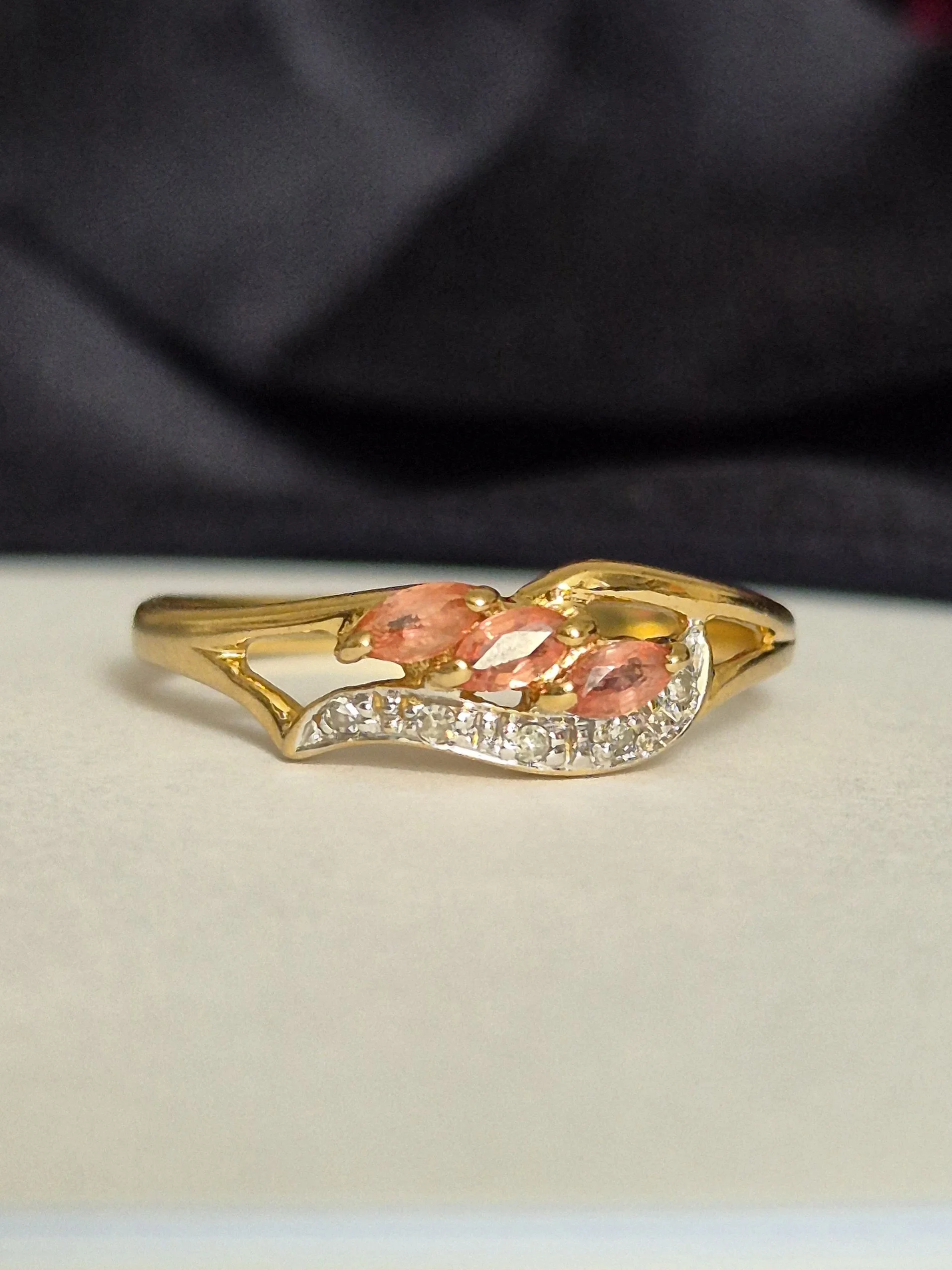 Diamond and Tourmaline Ring in 18ct Gold Setting
