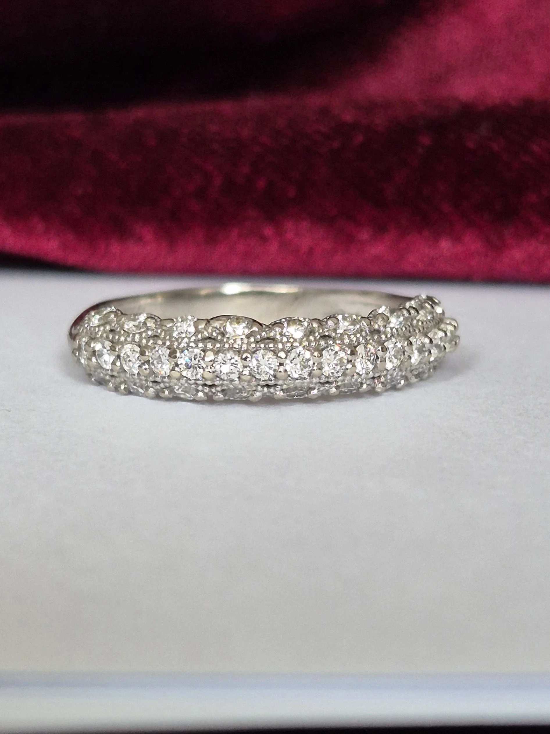 Diamond Set Ring in 9ct White Gold Setting
