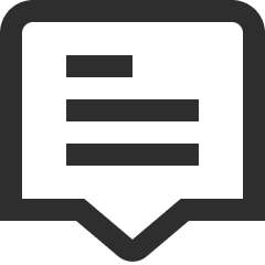 Speech bubble icon with lines representing text