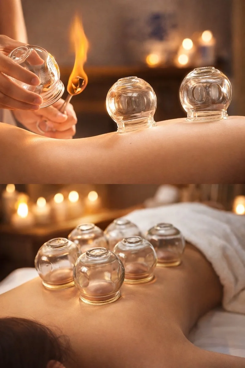 Fire cupping massage therapy in Almere to improve blood circulation and detox, rugmassage almere, Rug schouder en nekmassage in Almere for neck stiffness and shoulder pain relief