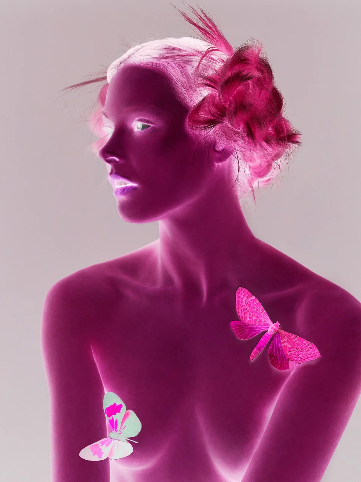 Girl with butterflies