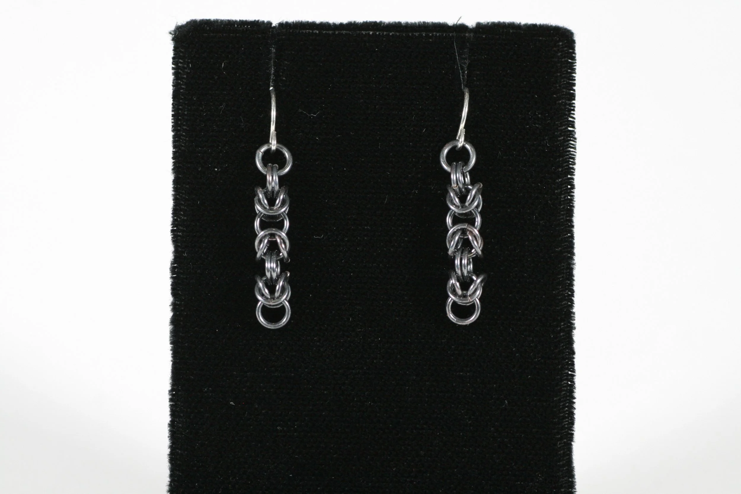 Oxidized Sequential Kings Chain Earrings