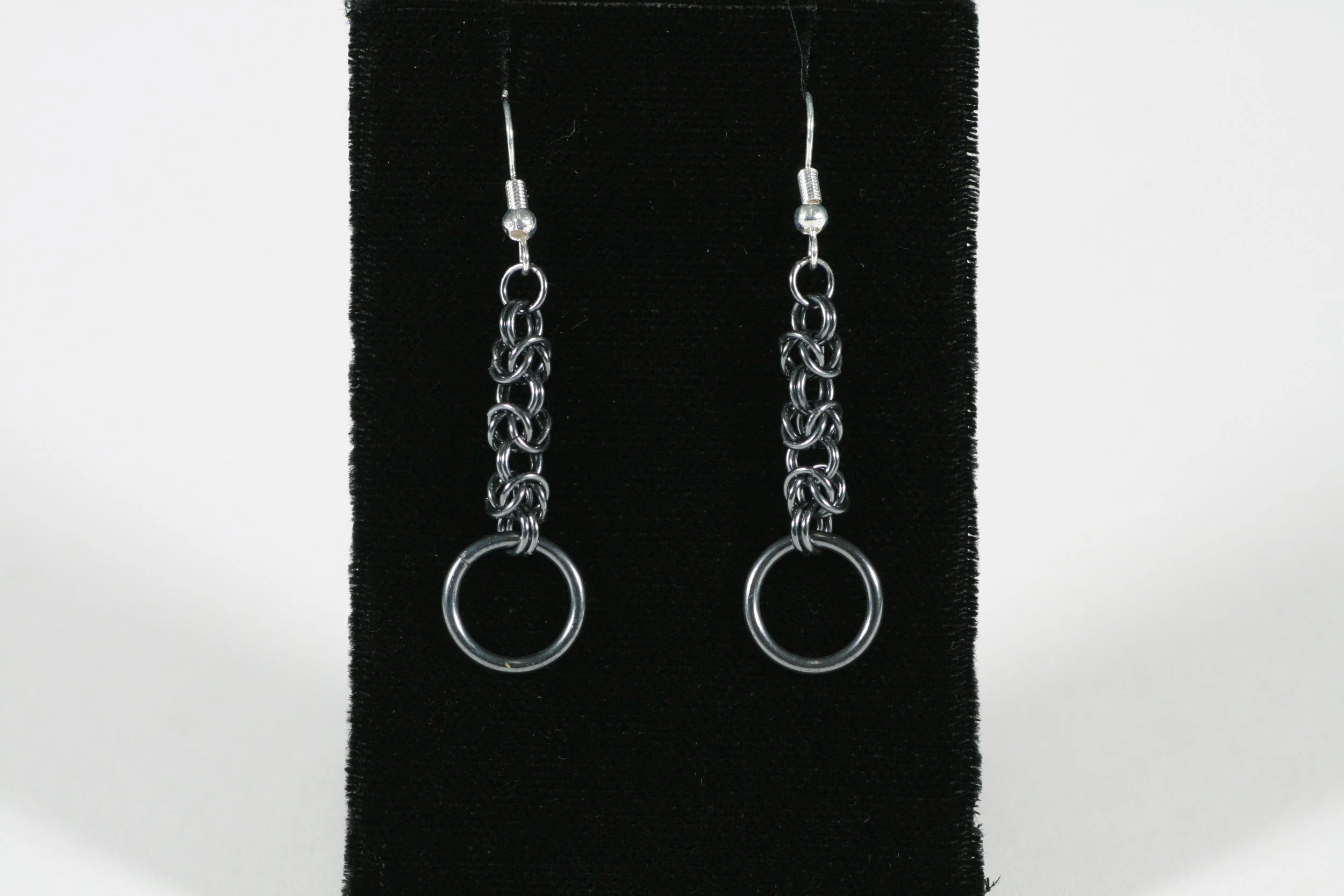 Oxidized Sequential Kings Chain Earrings