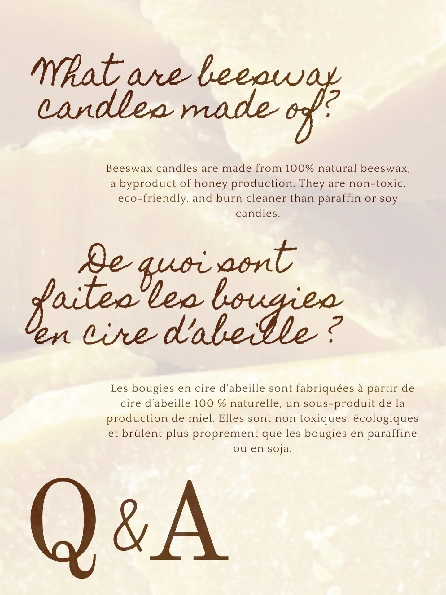 You asked, we answered 🐝💛 here&rsquo;s everything to know about our beeswax candles